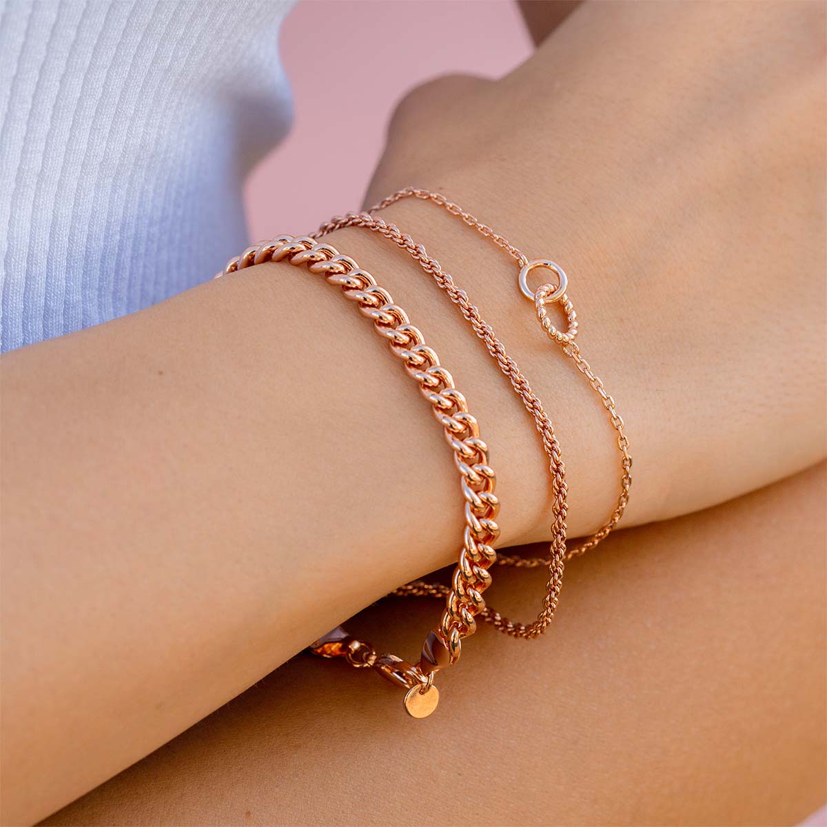 Rose Gold Curb Chain Bracelet