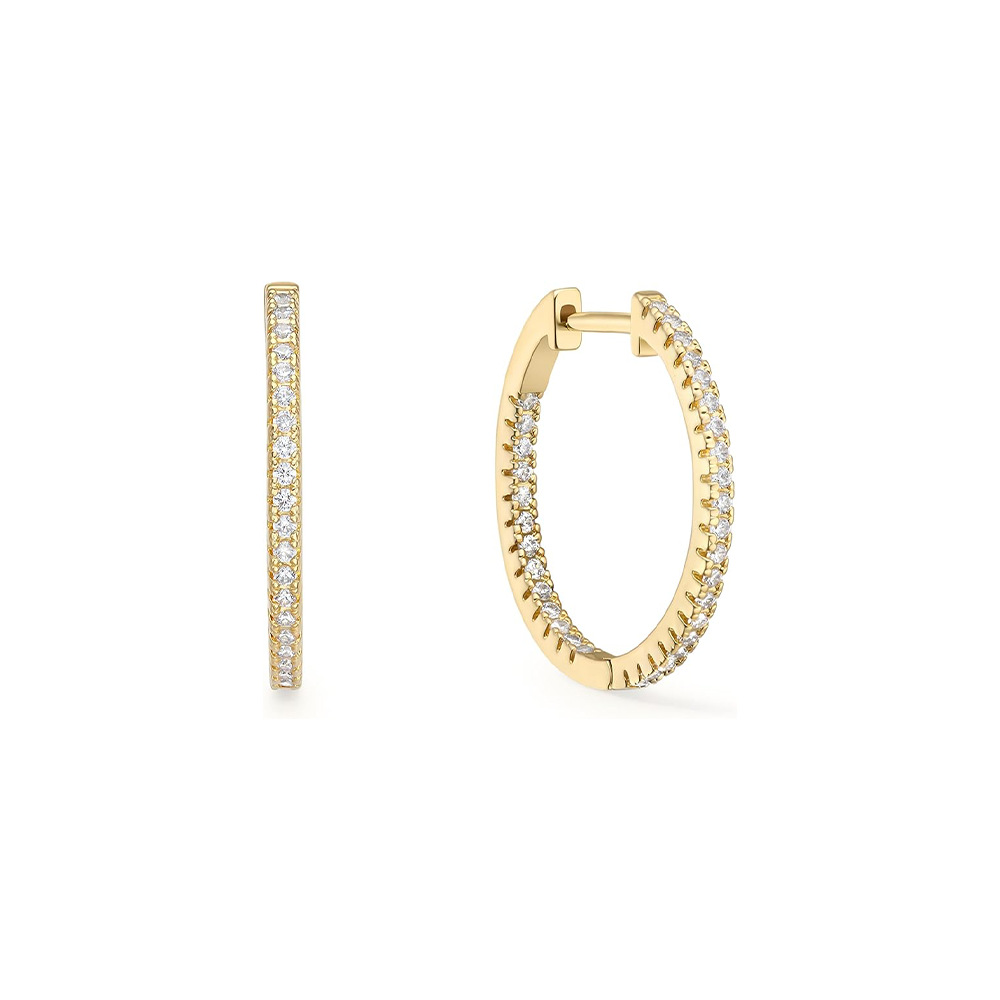 14K Gold Filled Pavé Tube Hoops Earrings