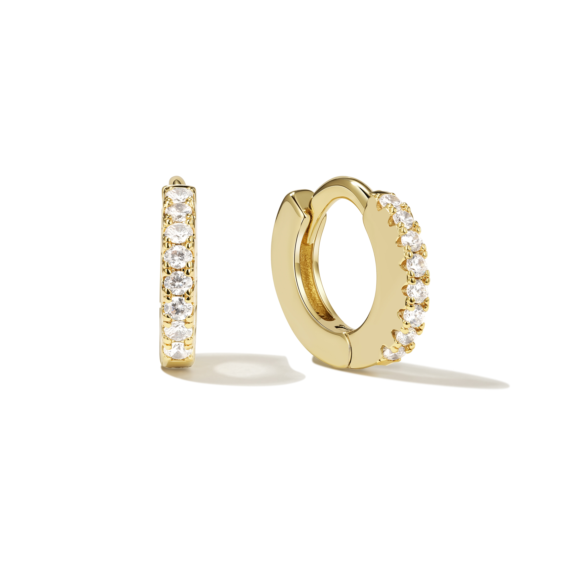 14K Gold Filled Tube Huggie Earrings
