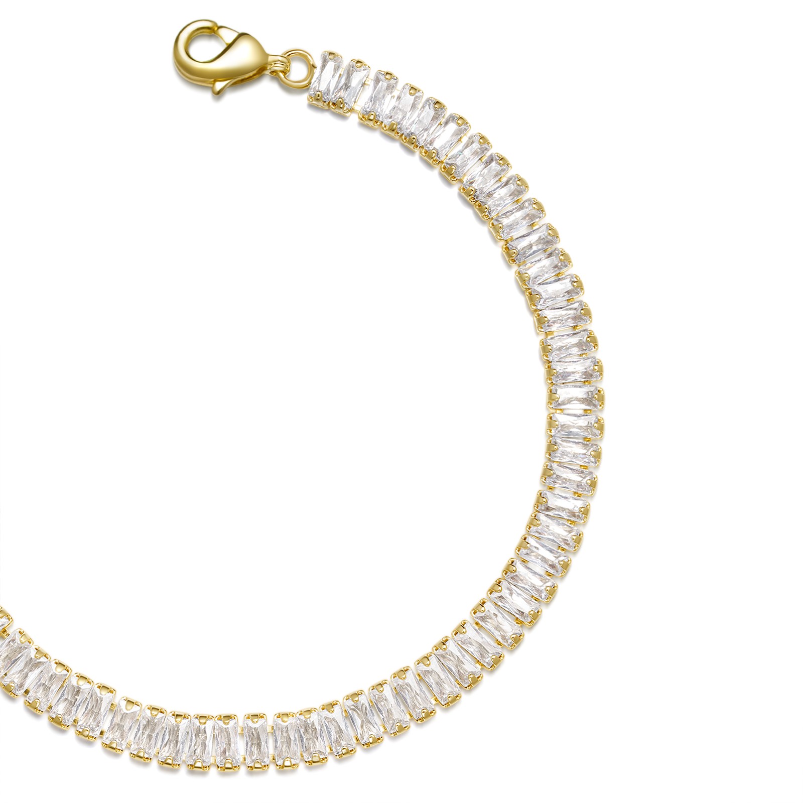 14K Gold Baguette Tennis Bracelet