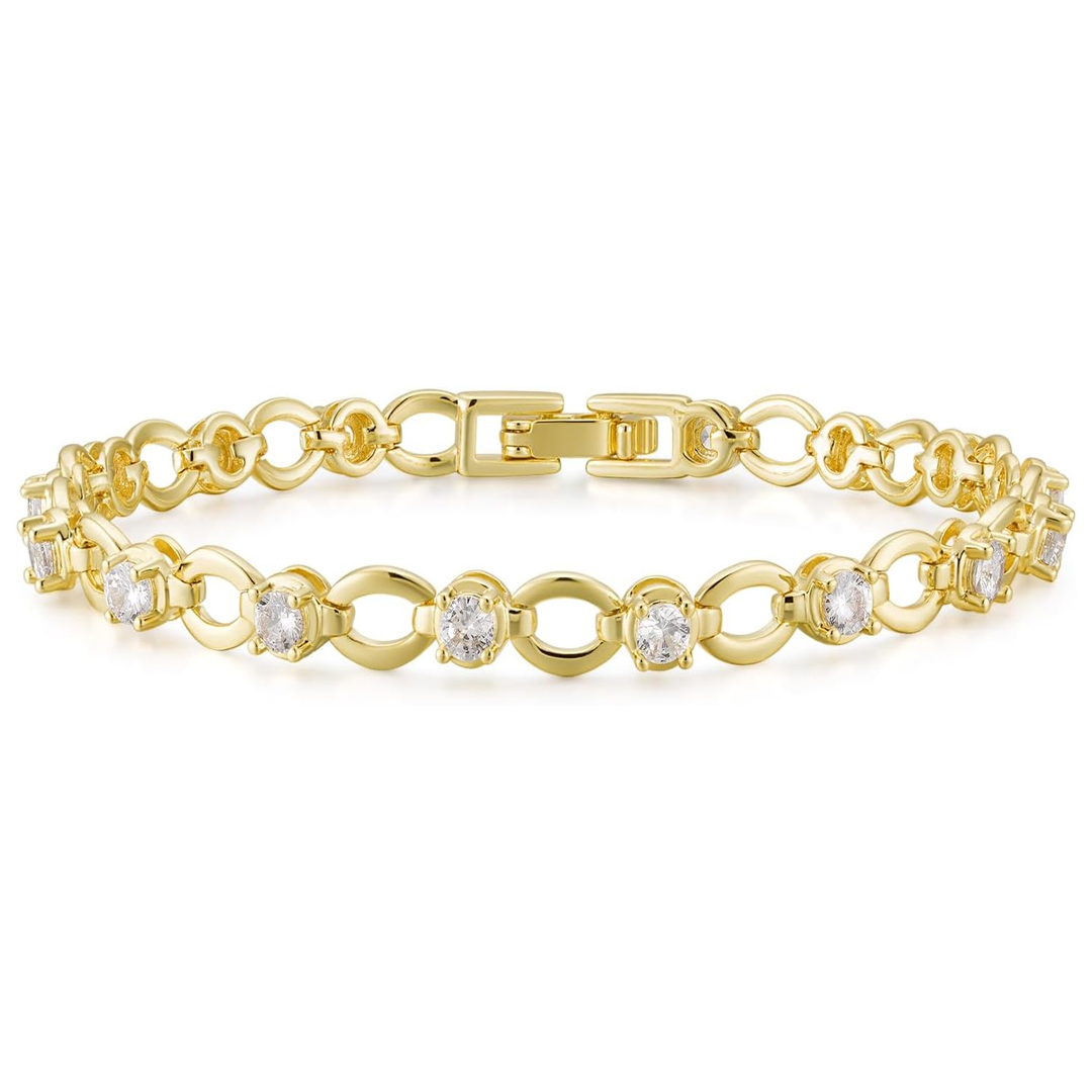 Cubic Zirconia Bead Bracelet
