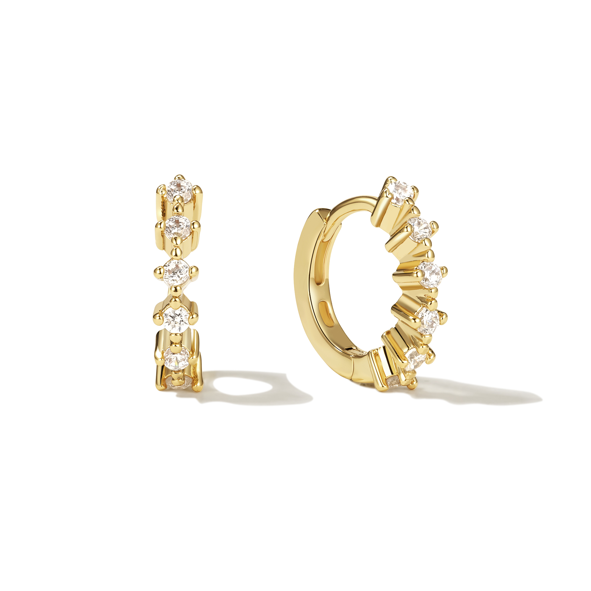 14K Gold Filled Cluster Huggies Earrings