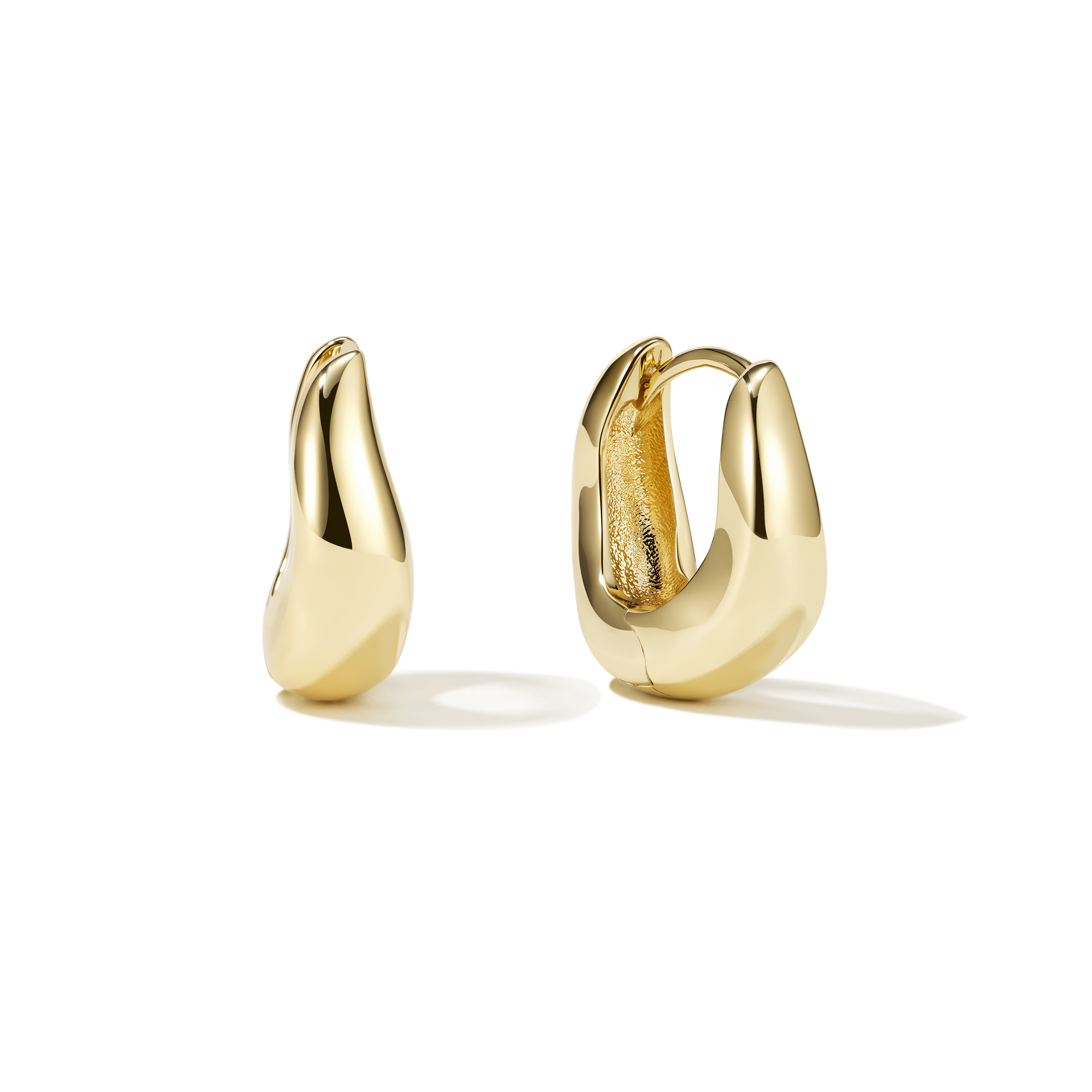 14K Gold Filled Wavy Hoops Earrings