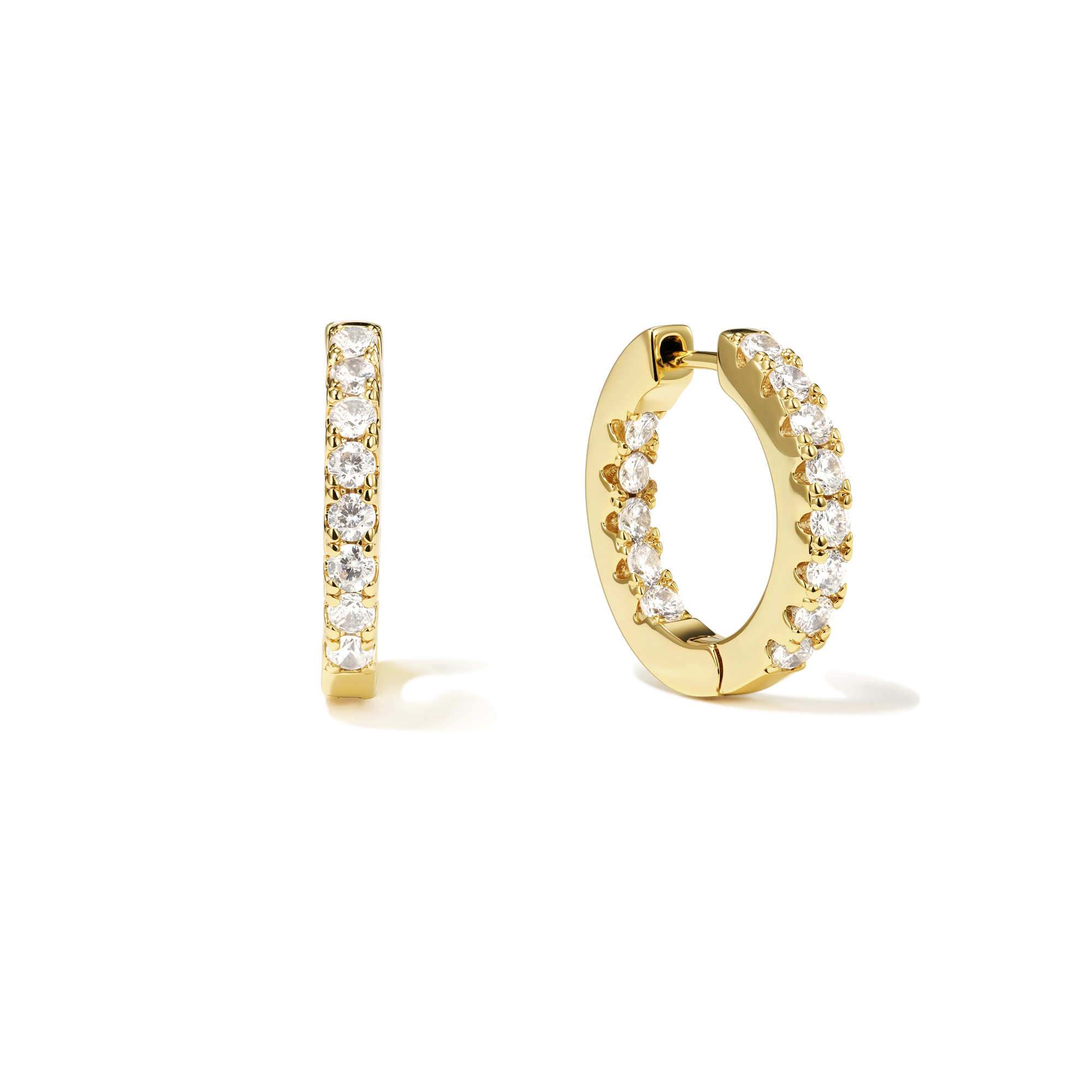 Classic Pavé CZ Huggie Hoop Earrings