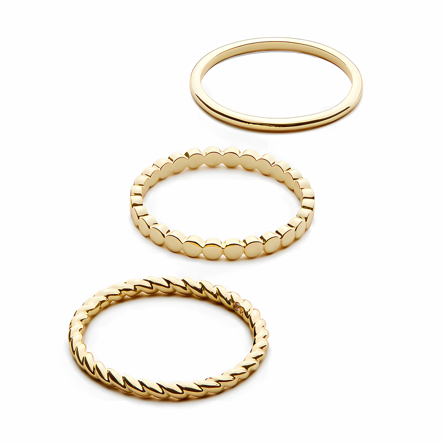 14K Gold Filled Plain Rings Set