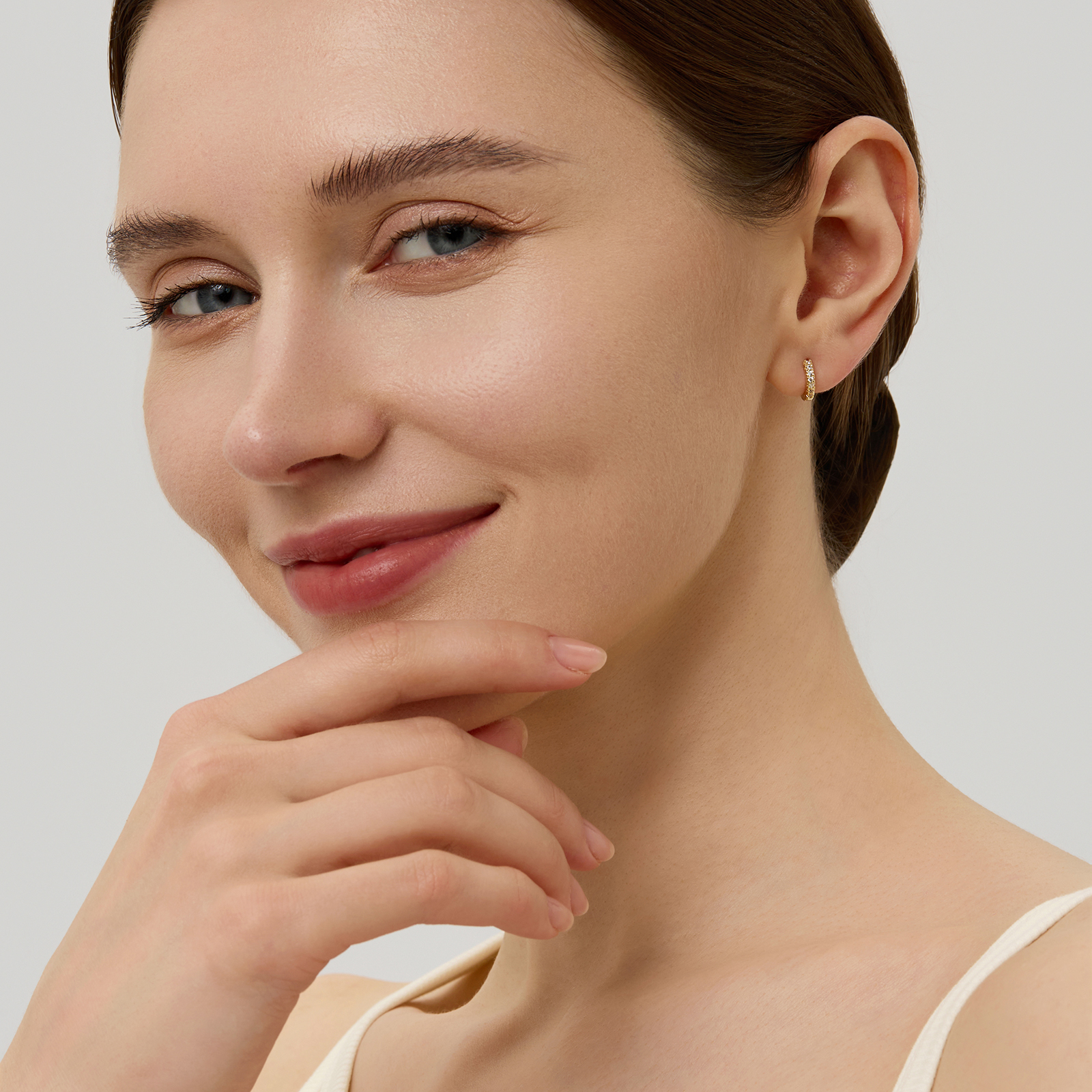 14K Gold Filled Tube Huggie Earrings