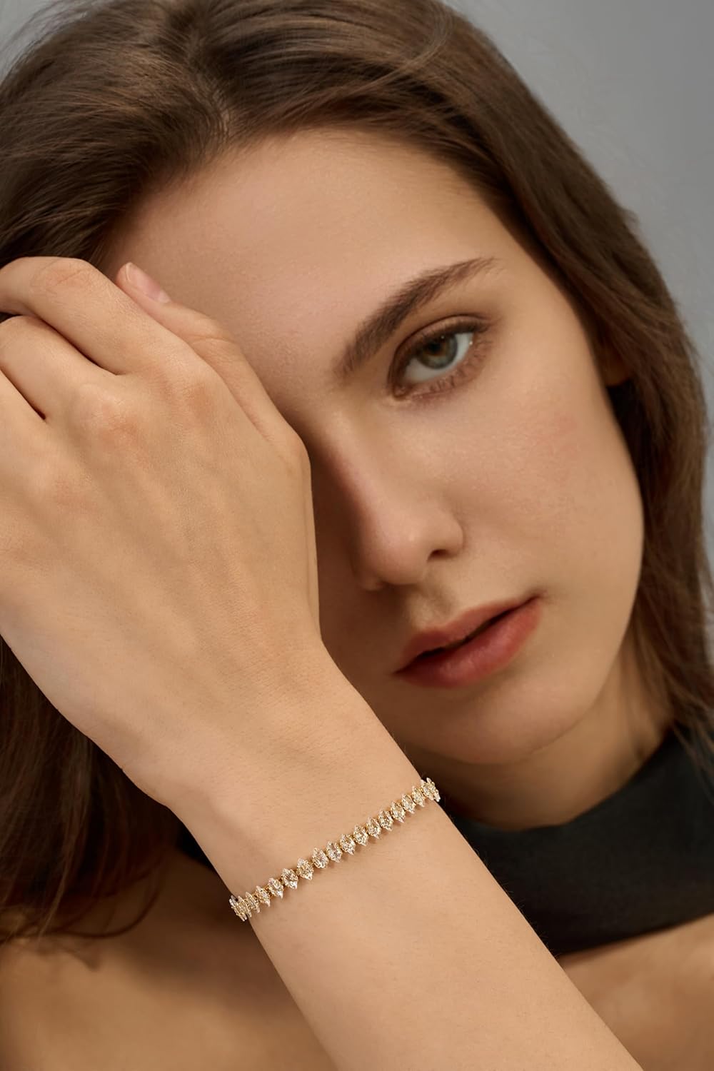 14K Gold Filled Marquise Tennis Bracelet